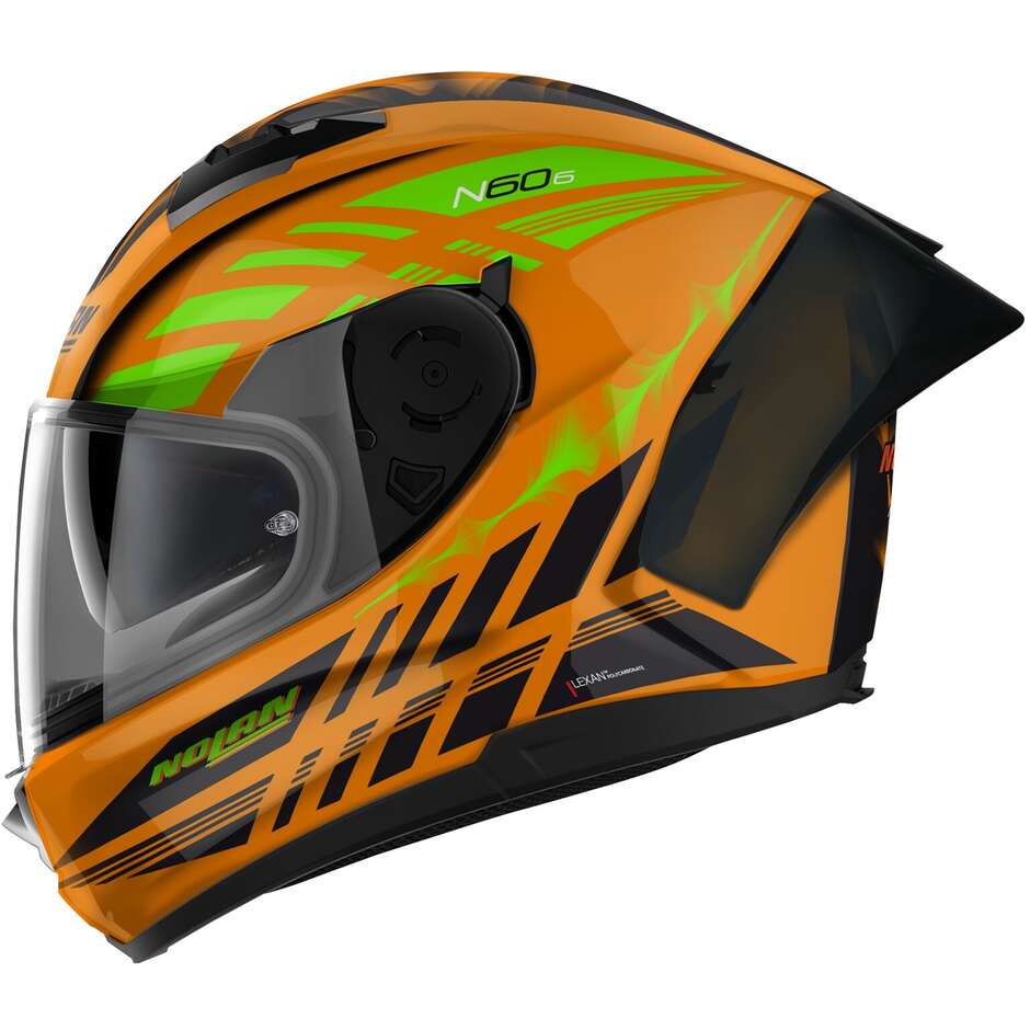 Nolan N60-6 SPORT HOTFOOT 027 Orange LED Full Face Motorcycle Helmet