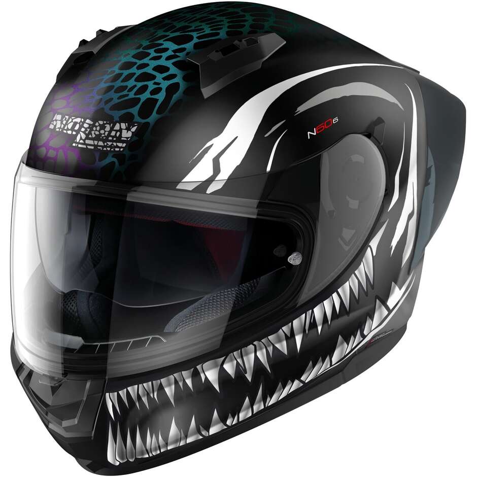 Nolan N60-6 SPORT RAVENOUS 028 Matt Black White Full Face Motorcycle Helmet