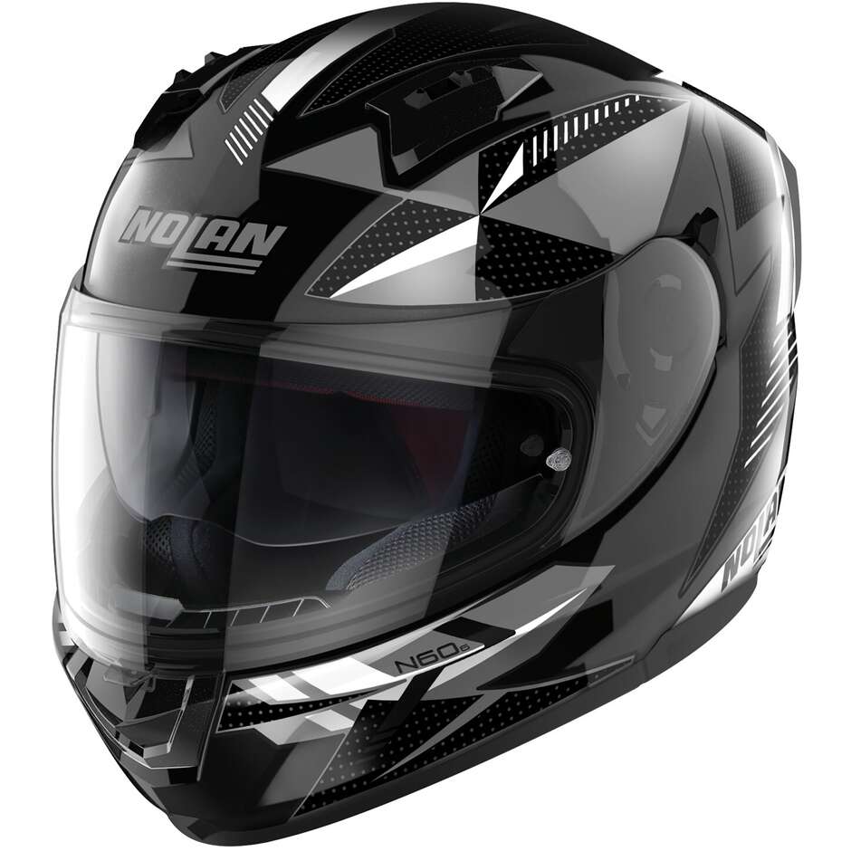 Nolan N60-6 WIRING 073 Full Face Motorcycle Helmet White Silver