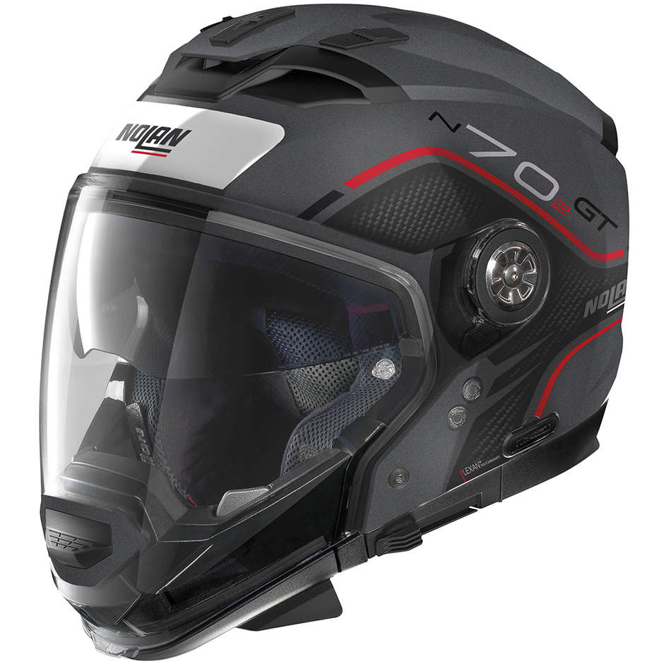 Nolan N70-2 Crossover Motorcycle Helmet GT FLYWHEEL N-Com 052 Lava Gray Opaque