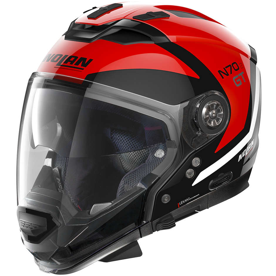 Nolan N70.2 Crossover Motorcycle Helmet GT GLARING N-Com 047 Glossy Red