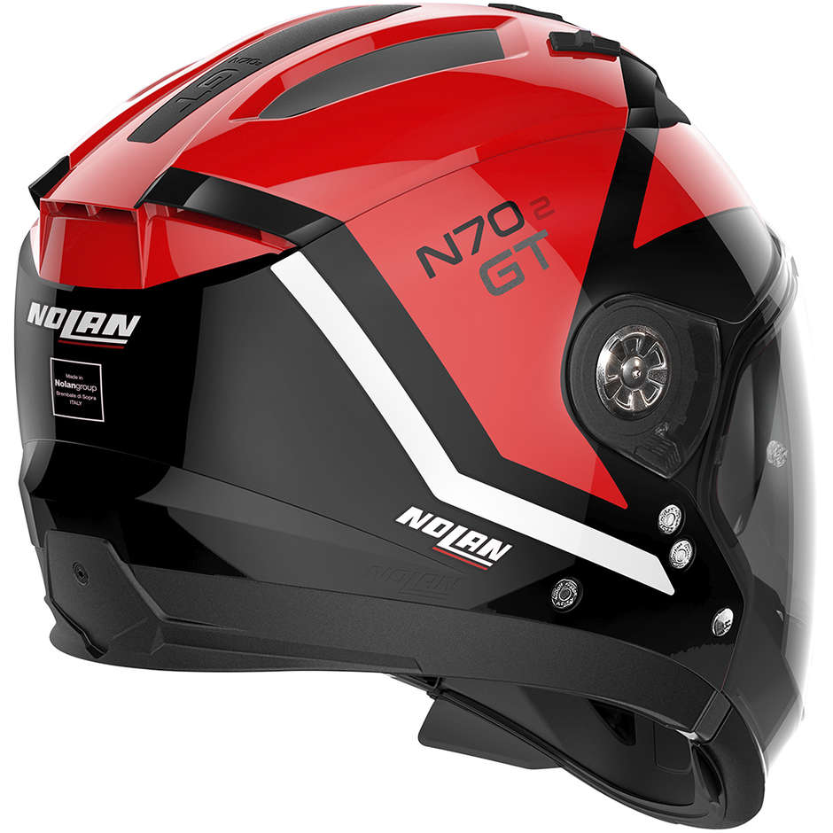 Nolan N70.2 Crossover Motorcycle Helmet GT GLARING N-Com 047 Glossy Red