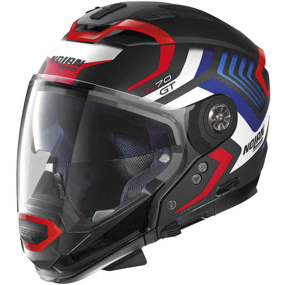 Nolan N70.2 Crossover Motorcycle Helmet GT SPINNAKER N-Com 045 Black Blue Red Matt