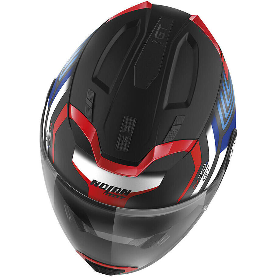 Nolan N70.2 Crossover Motorcycle Helmet GT SPINNAKER N-Com 045 Black Blue Red Matt