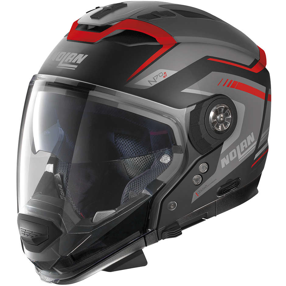Nolan N70-2 Crossover Motorcycle Helmet GT SWITCHBACK N-058 Matt Black Red