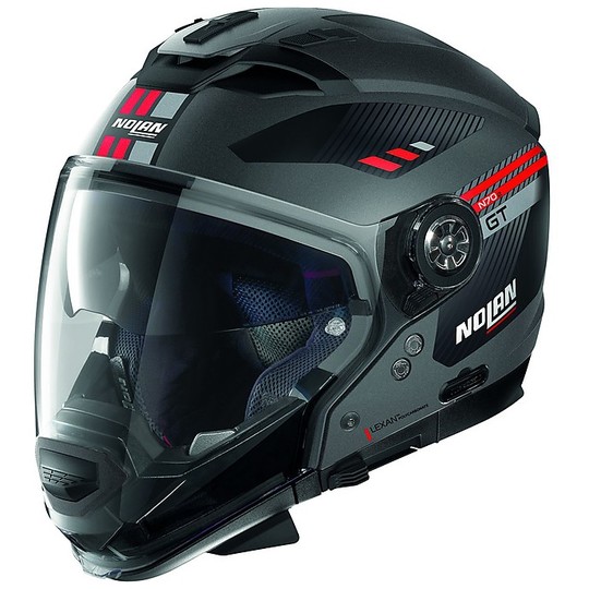 Nolan N70.2 Crossover ON-OFF Motorcycle Helmet GT Bellavista N-Com 023 Lava Gray Opaque Red
