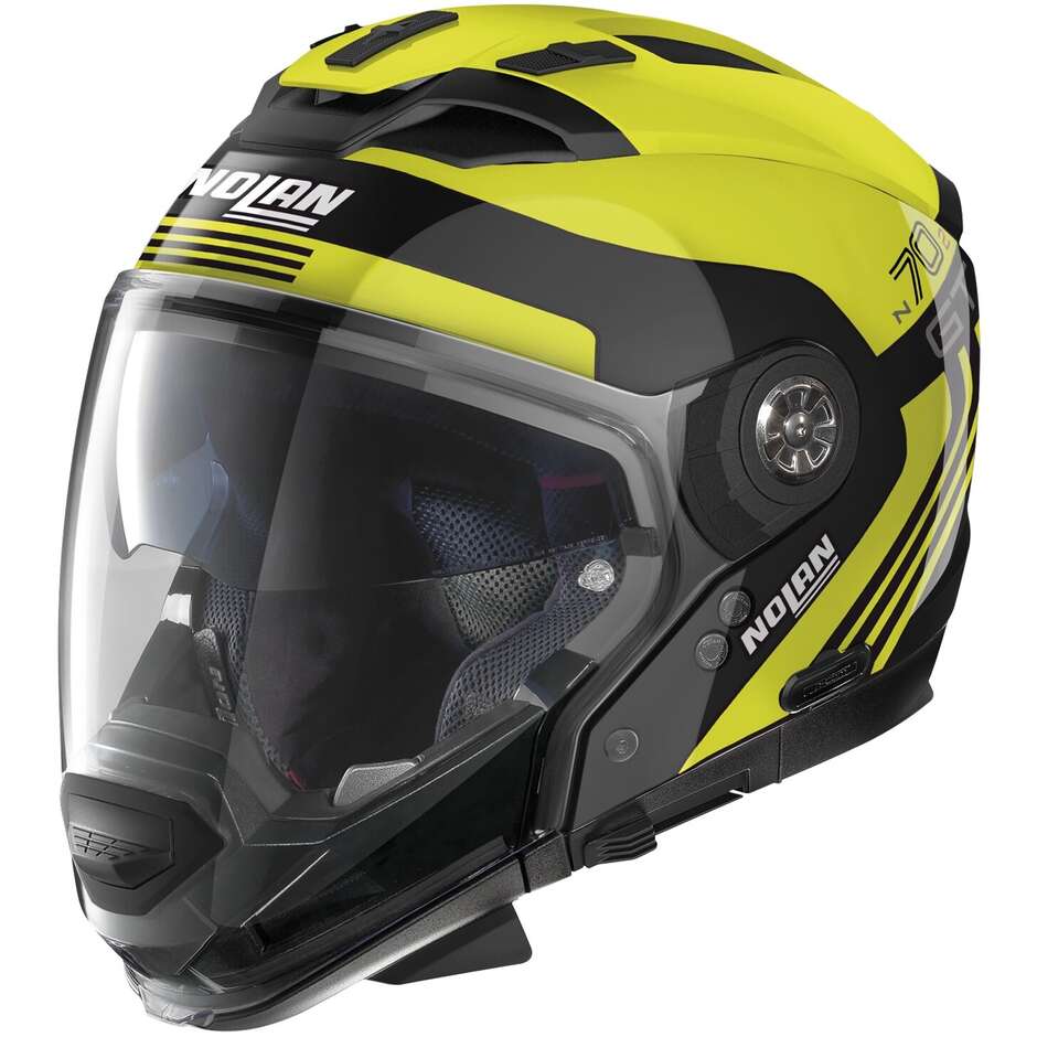 Nolan N70-2 GT 06 JETPACK N-COM 065 Fluo Yellow Crossover Motorcycle Helmet