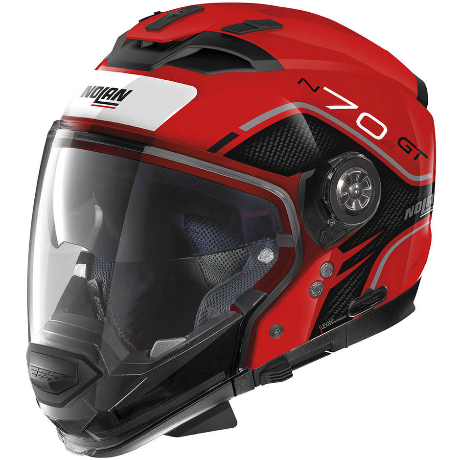 Nolan N70-2 GT FLYWHEEL N-Com 054 Red Corsa Crossover Motorcycle Helmet