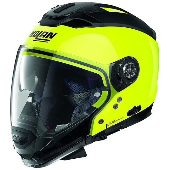Nolan N70.2 GT haute visibilité N-Com 022 Crossover ON-OFF casque de moto jaune fluo