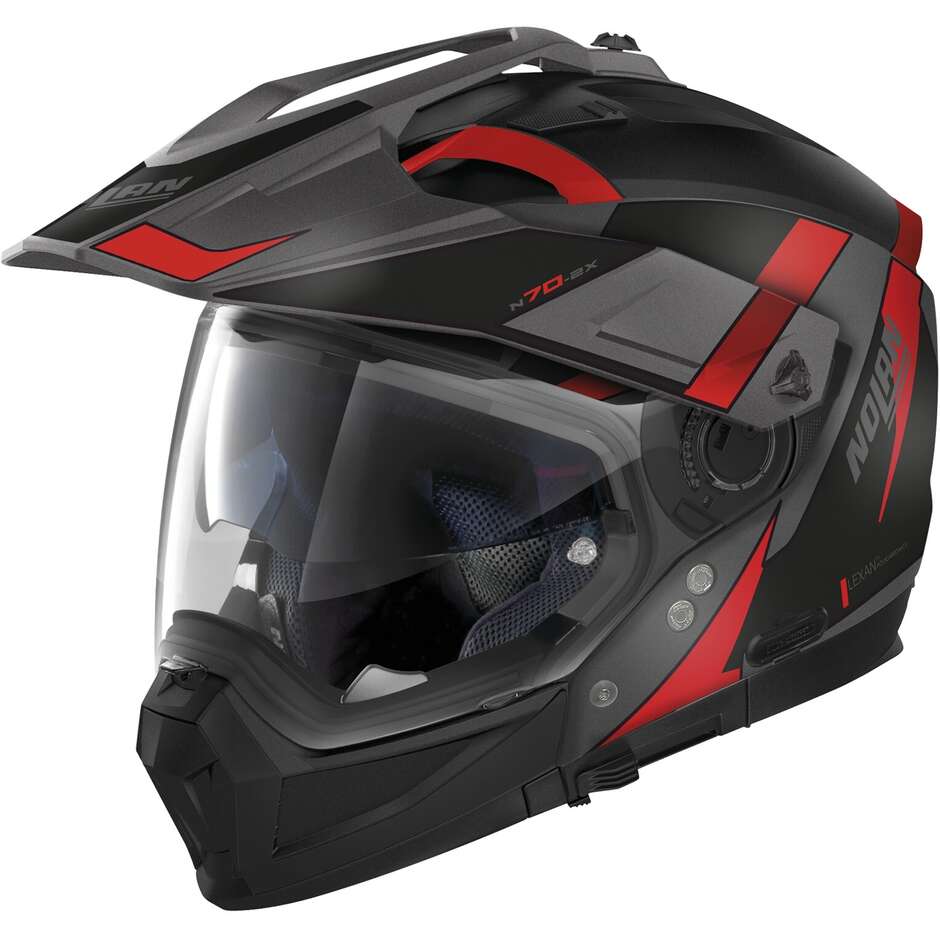 Nolan N70-2 X 06 SKYFALL N-COM 057 Red Black Matt Crossover Motorcycle Helmet