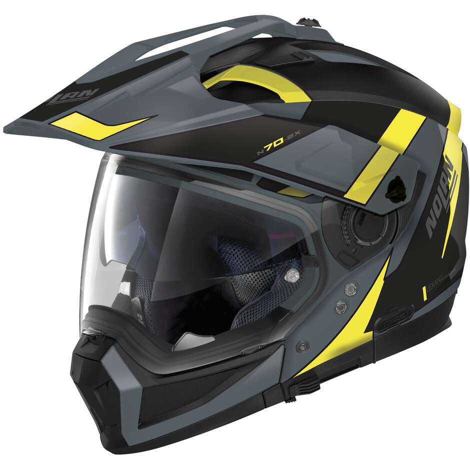 Nolan N70-2 X 06 SKYFALL N-COM 058 Black Yellow Slate Crossover Motorcycle Helmet