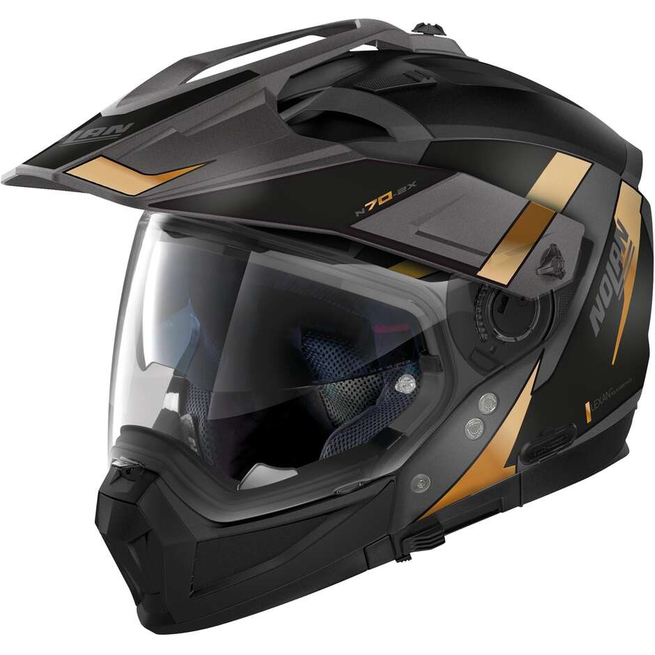 Nolan N70-2 X 06 SKYFALL N-COM 059 Matt Black Gold Crossover Motorcycle Helmet