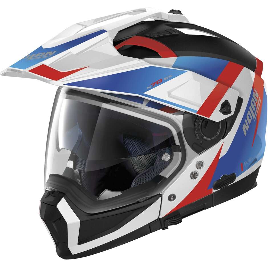 Nolan N70-2 X 06 SKYFALL N-COM 060 Red Blue Crossover Motorcycle Helmet