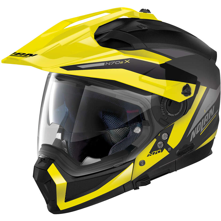 Nolan N70-2 X 06 STUNNER N-Com 051 Matt Yellow Crossover Motorcycle Helmet