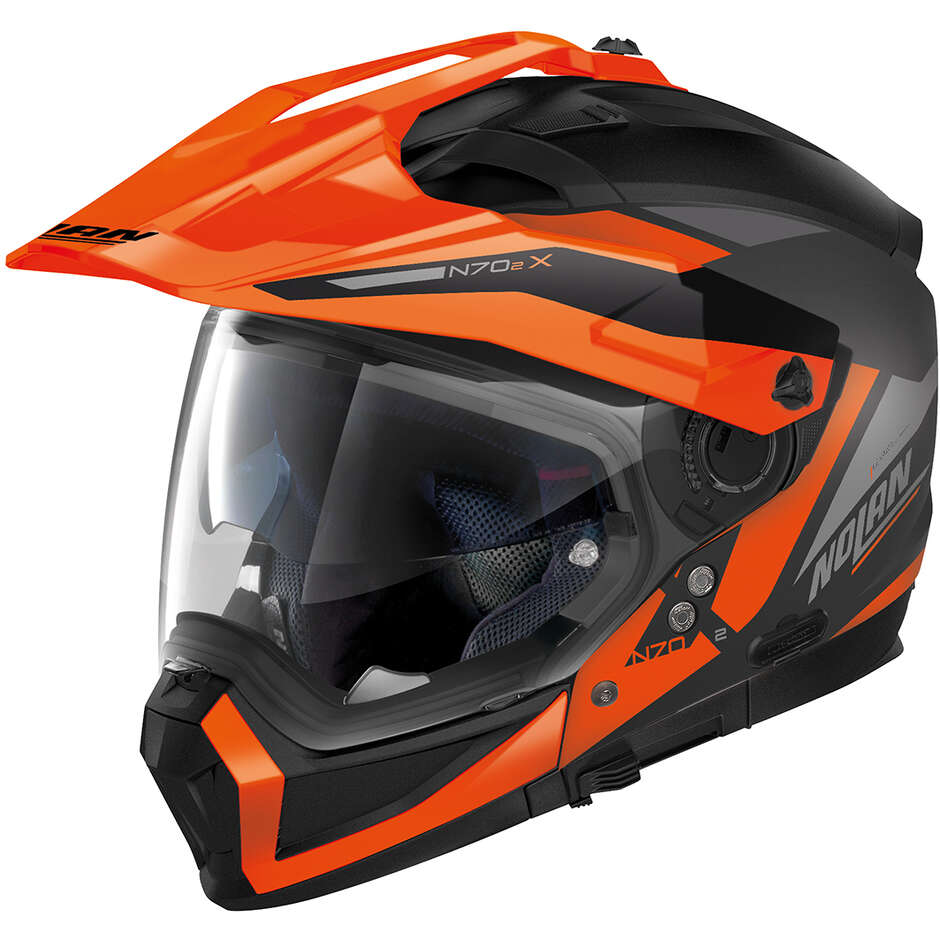 Nolan N70-2 X 06 STUNNER N-Com 052 Matt Orange Crossover Motorcycle Helmet