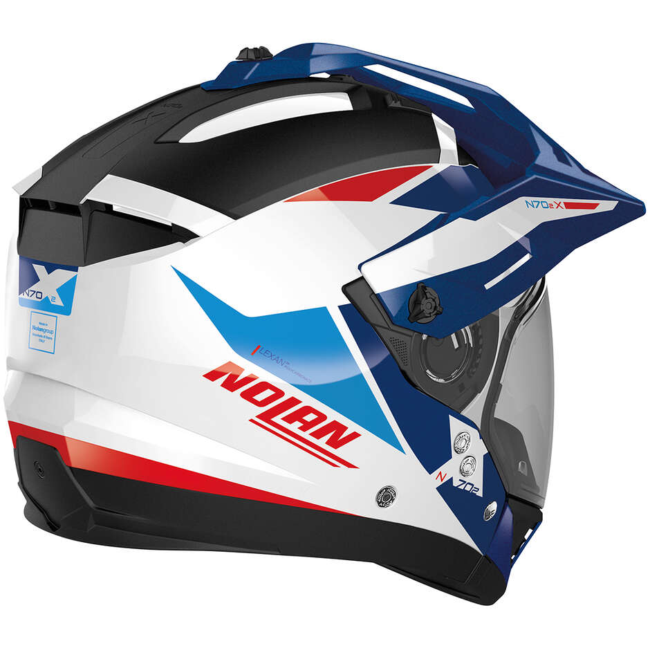 Nolan N70-2 X 06 STUNNER N-Com 053 Crossover Motorcycle Helmet White Blue Red