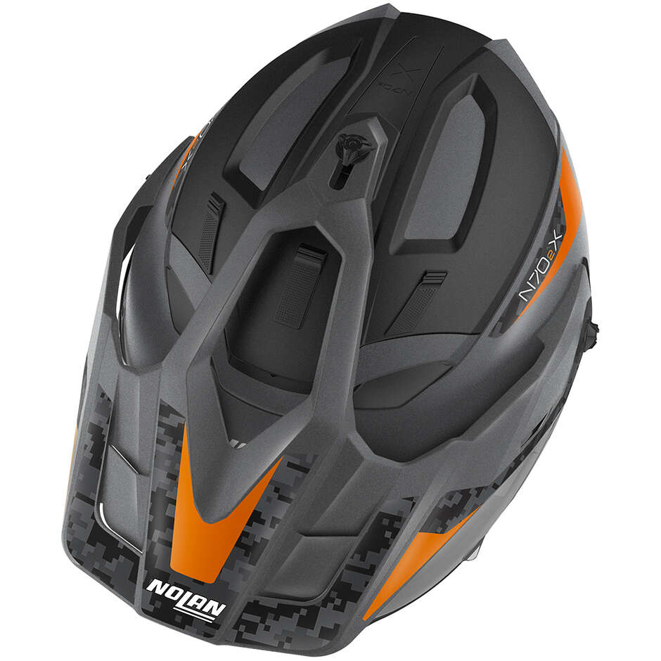 Nolan N70-2 X 06 TORPEDO N-Com 044 Lava Gray Orange Crossover Motorcycle Helmet