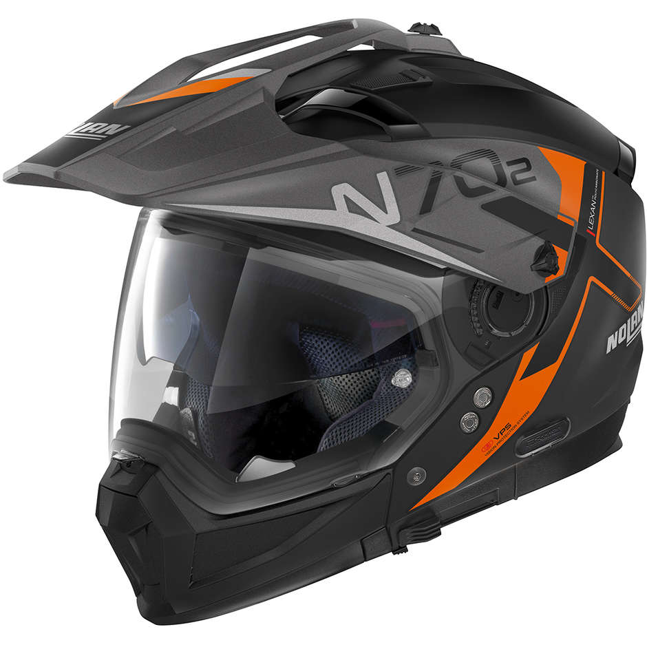 Nolan N70.2 X BUNGEE N-Com 037 Crossover Motorcycle Helmet Matte Black Orange