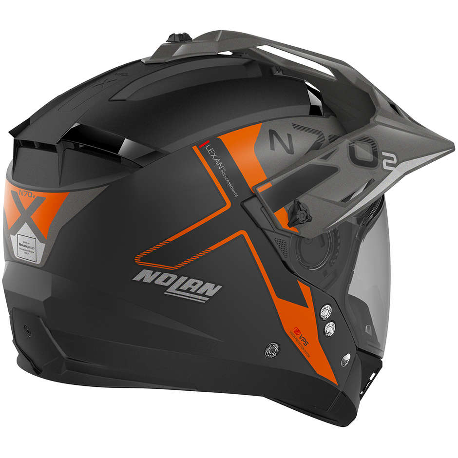 Nolan N70.2 X BUNGEE N-Com 037 Crossover Motorcycle Helmet Matte Black Orange