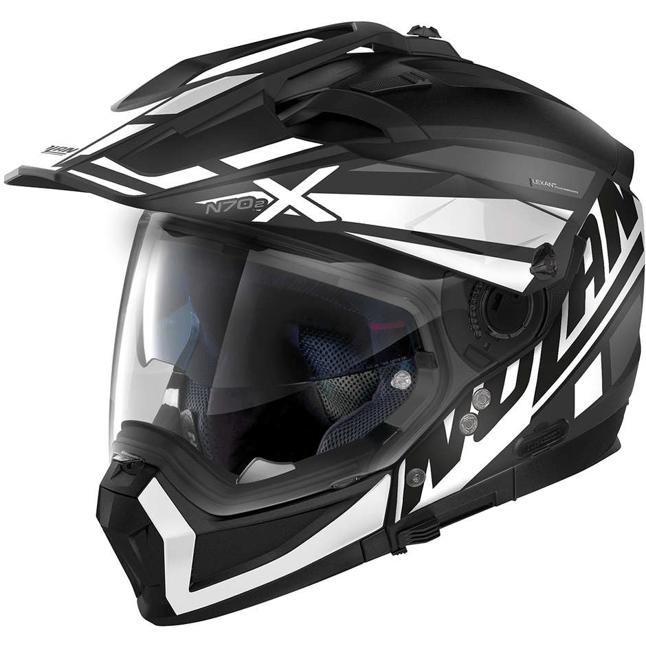 Nolan N70-2 X MIRAGE N-Com 054 Crossover Motorcycle Helmet Matt Black White