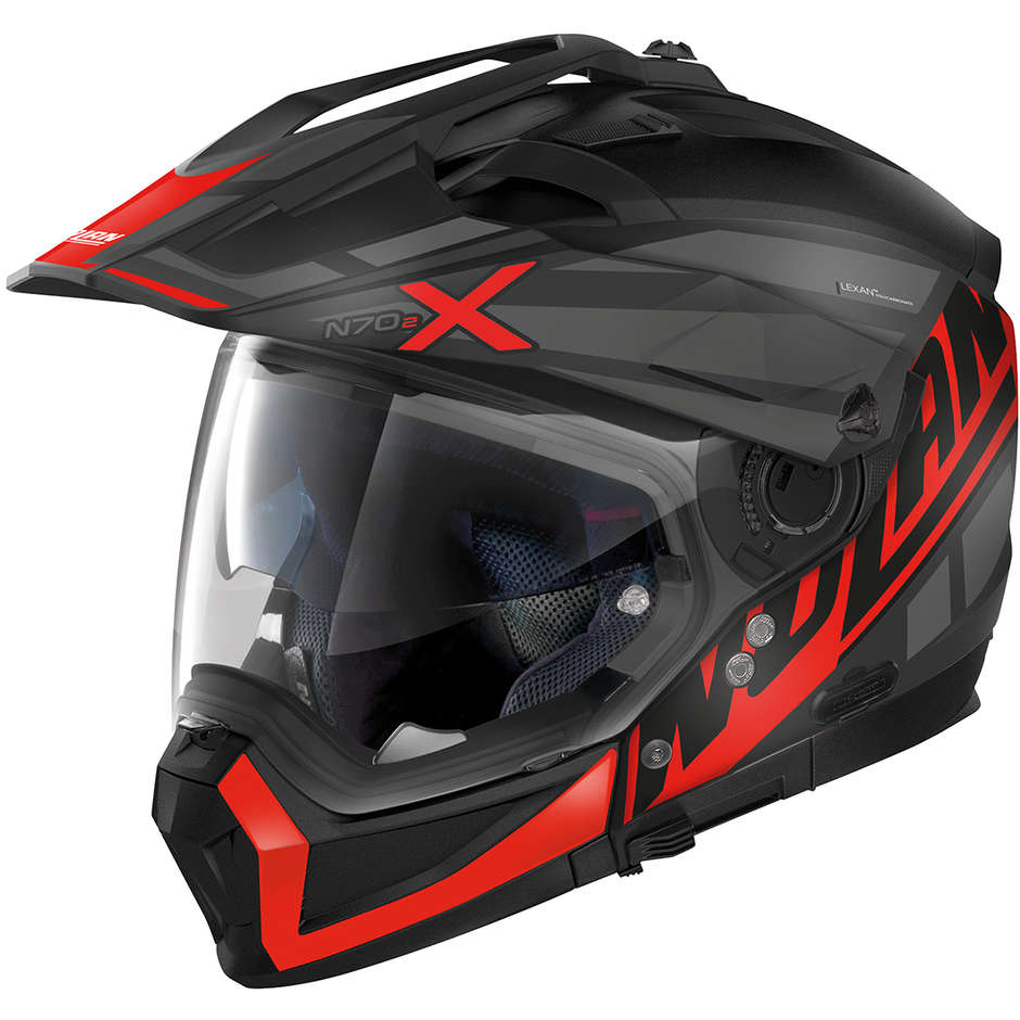 Nolan N70-2 X MIRAGE N-Com 055 Crossover Motorcycle Helmet Matte Black Red