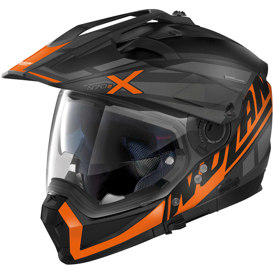 Nolan N70-2 X MIRAGE N-Com 056 Crossover Motorcycle Helmet Matte Black Orange