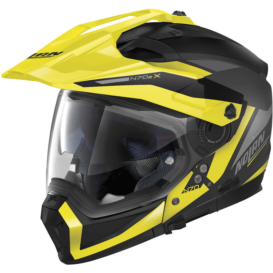Nolan N70-2 X STUNNER N-Com 051 Crossover Motorcycle Helmet Matt Black Yellow