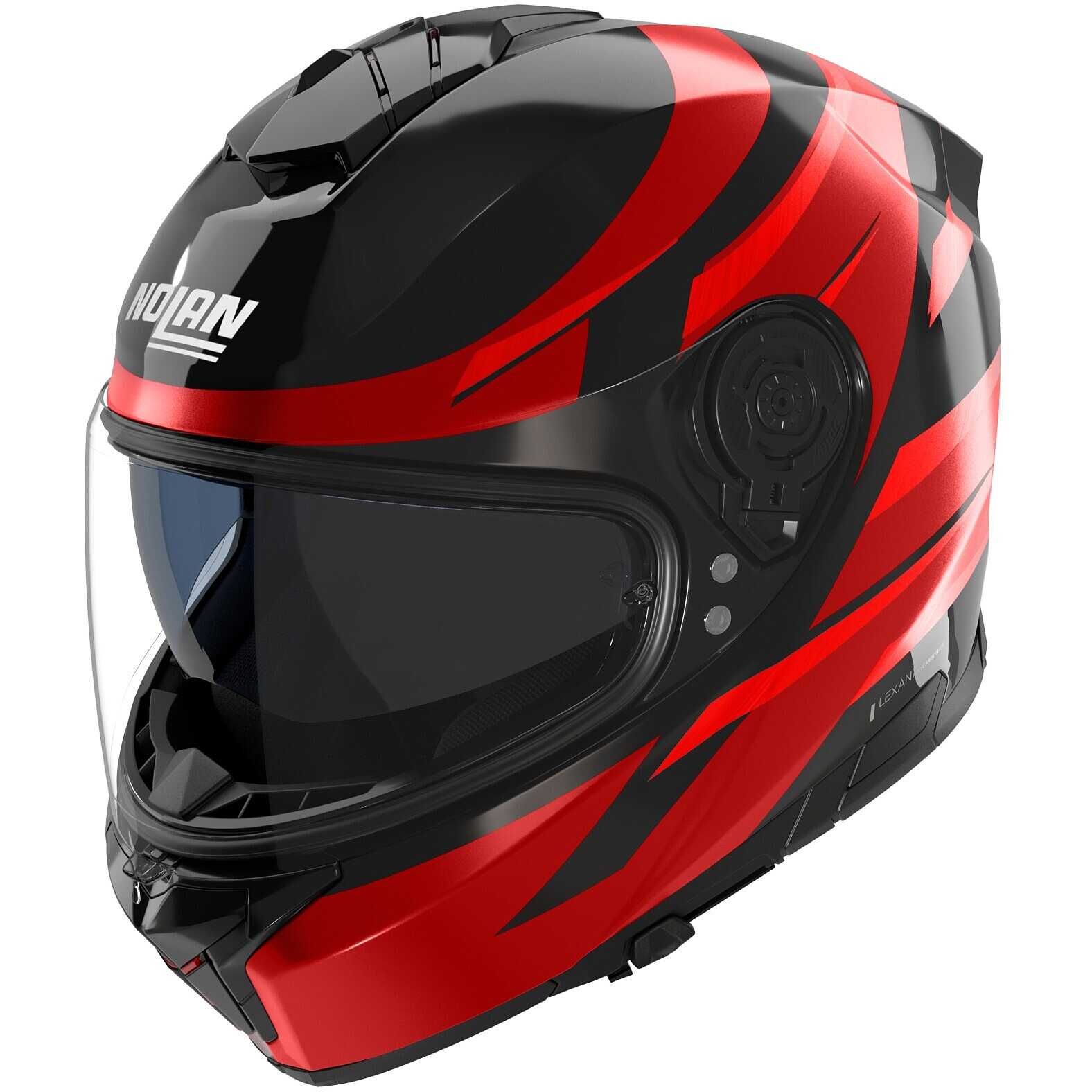 Nolan N80-8 FERVO 355 Full Face Motorcycle Helmet Gloss Black Red