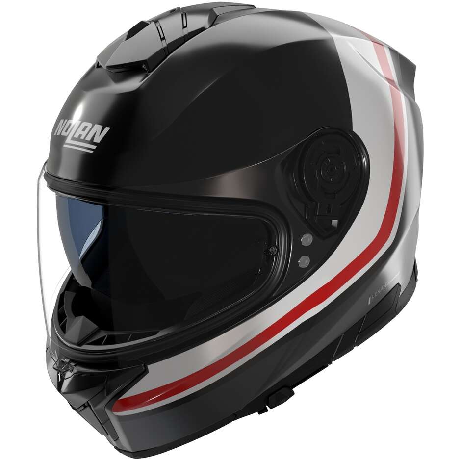 Nolan N80-8 INCLINE 353 Integralhelm Motorrad Schwarz Anthrazit Weiß Rot Glänzend