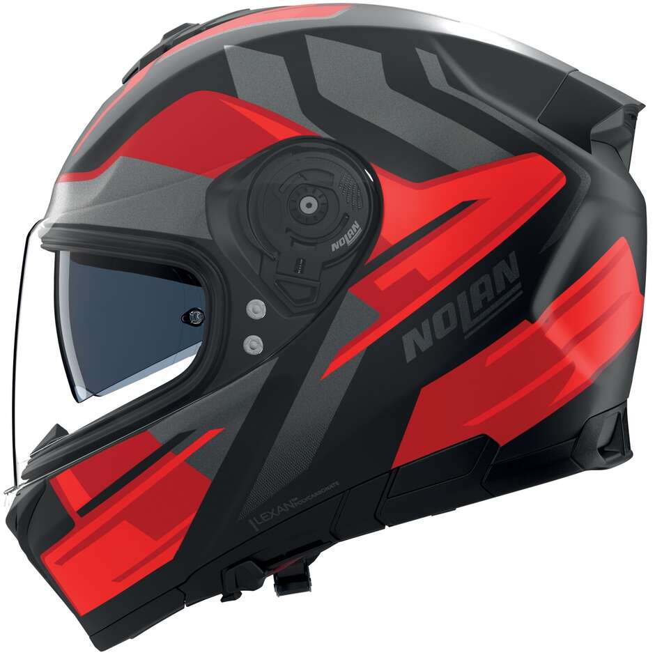 Nolan N80-8 TRITTICO 357 Integralhelm Motorrad Schwarz Rot Anthrazit Matt
