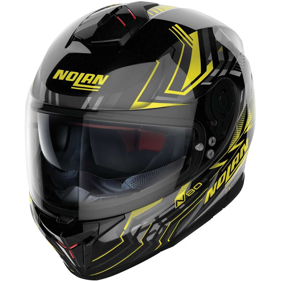 Nolan N80-8 TURBOLENCE N-COM 078 Yellow Integral Motorcycle Helmet