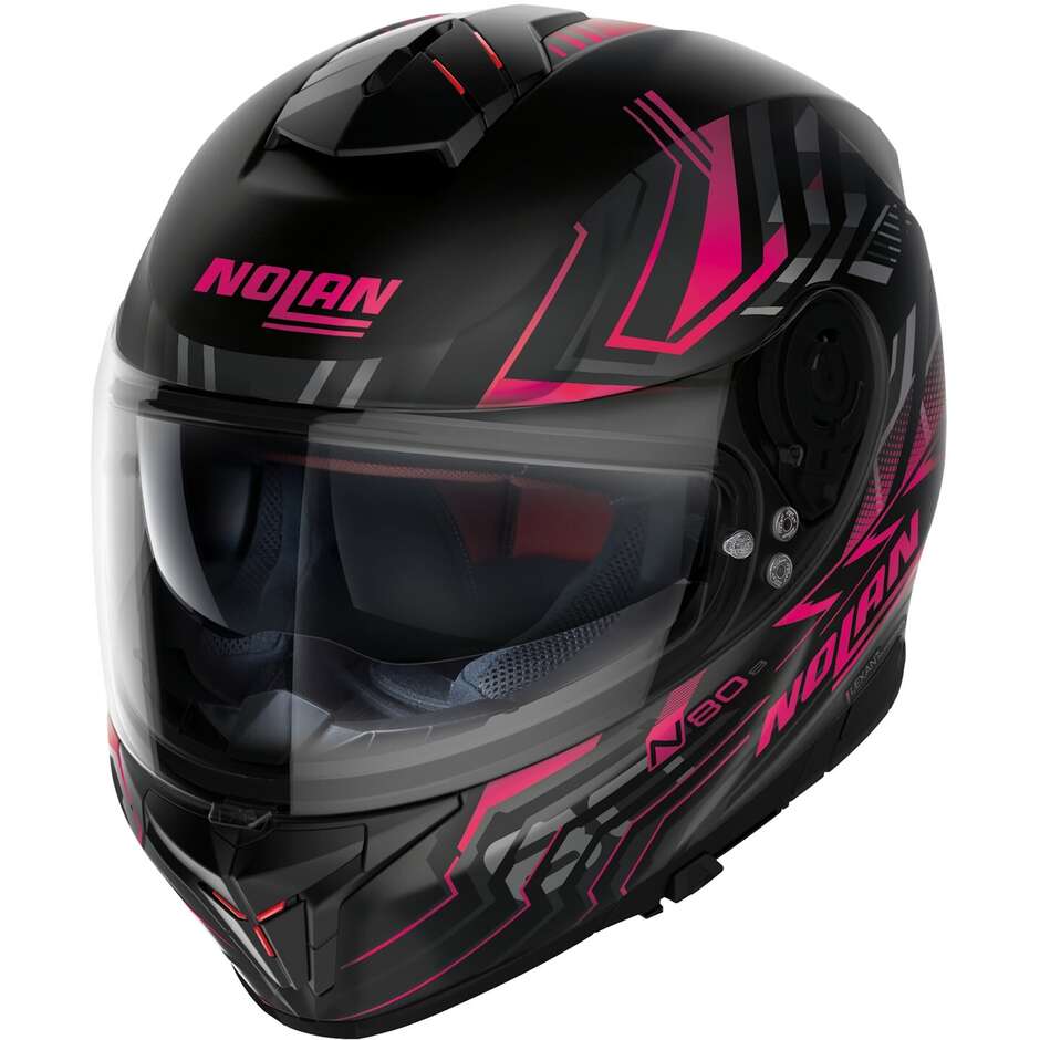 Nolan N80-8 TURBOLENCE N-COM 079 Matt Red Full Face Motorcycle Helmet