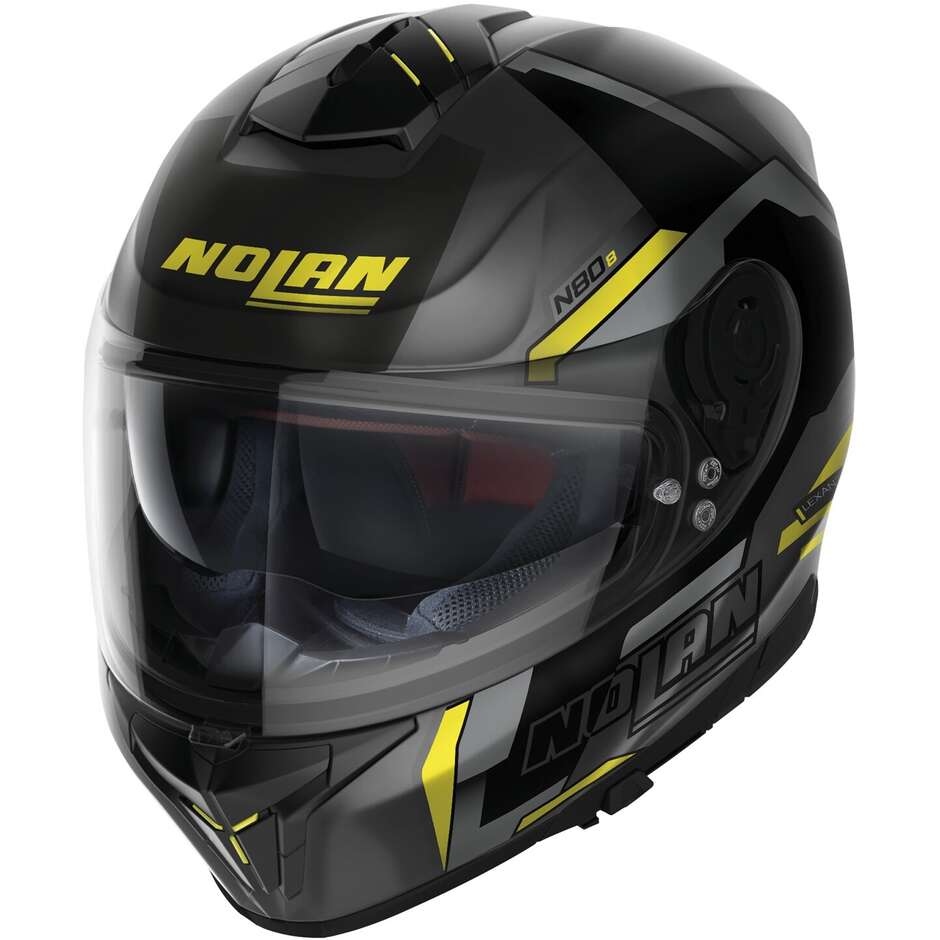 Nolan N80-8 WANTED N-COM 072 Yellow Black Matt Integral Motorcycle Helmet