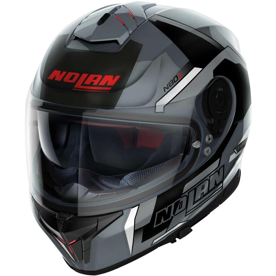 Nolan N80-8 WANTED N-COM 076 Full Face Motorcycle Helmet White Black