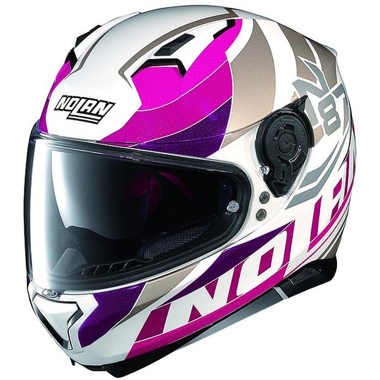 Nolan N87 Full Face Motorradhelm Plein Air N-Com 047 Glossy White