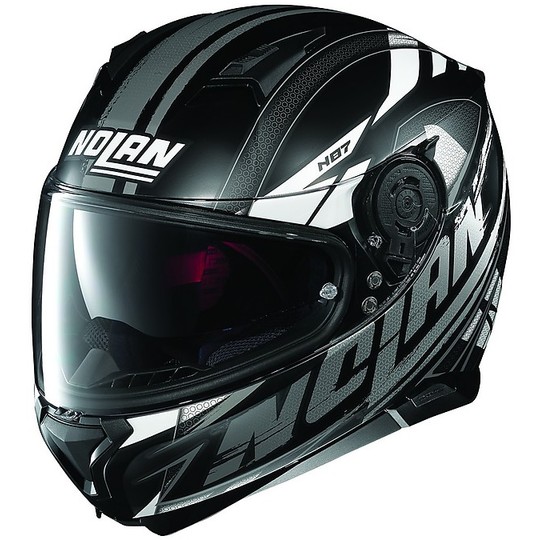 Nolan N87 Fulmen N-Com 051 Integral Motorcycle Helmet Black Matt White