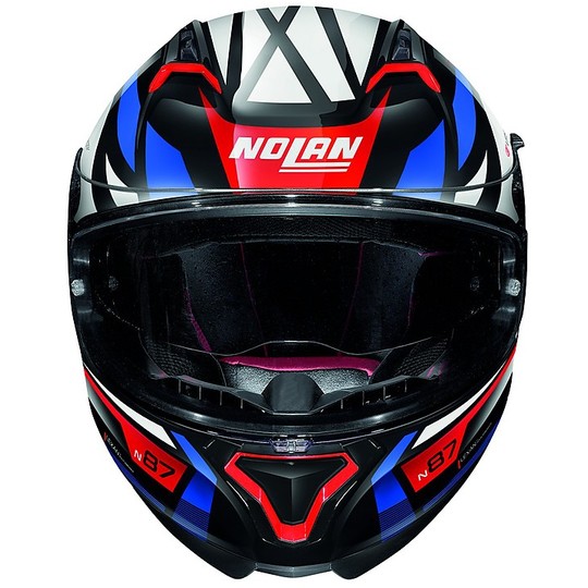 Nolan N87 Integral Motorcycle Helmet Originality N-Com 064 Black Red Glossy
