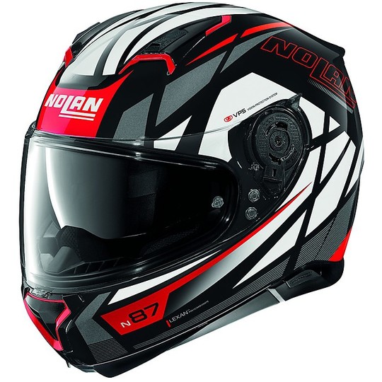 Nolan N87 Integral Motorcycle Helmet Originality N-Com 065 Black Glossy Red