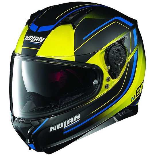 Nolan N87 Motorcycle Helmet Integrale Savoire Faire N-Com 058 Fade Black Matt Yellow