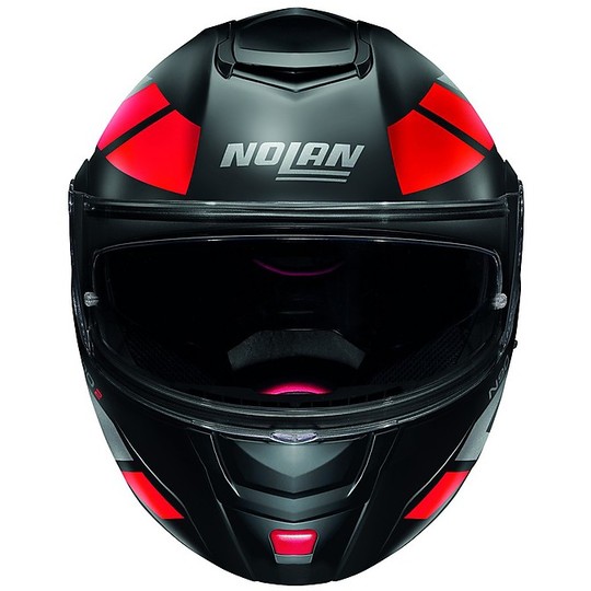 Nolan N90.2 P / J Modular Motorcycle Helmet EUclid N-Com 025 Matte Black Red
