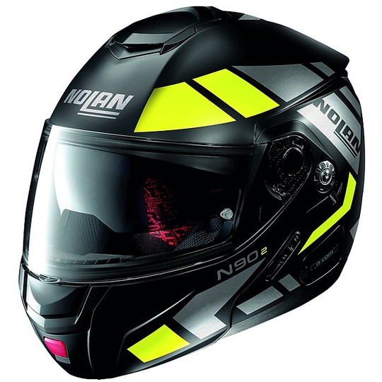 Nolan N90.2 P / J Modular Motorcycle Helmet EUclid N-Com 027 Black Matt Yellow