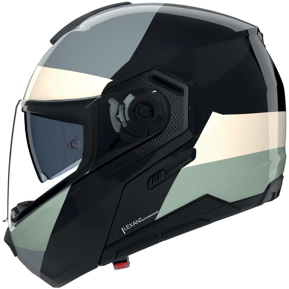 Nolan N90-3 06 BLOCK 354 P/J Modularer Motorradhelm Schwarz Elfenbein Anthrazit Grün Grau Glänzend