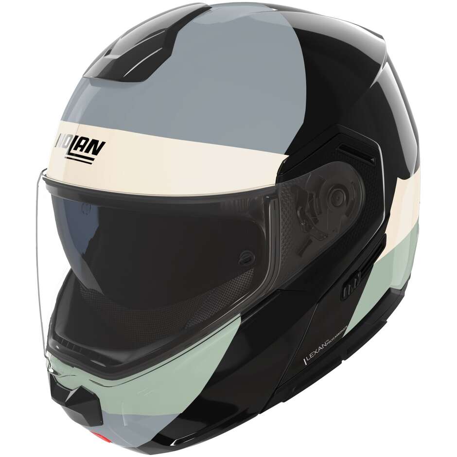 Nolan N90-3 06 BLOCK 354 P/J Modularer Motorradhelm Schwarz Elfenbein Anthrazit Grün Grau Glänzend