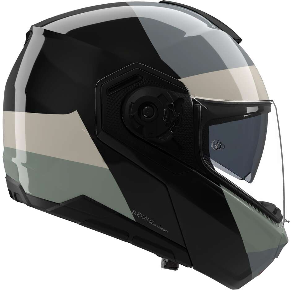Nolan N90-3 06 BLOCK 354 P/J Modularer Motorradhelm Schwarz Elfenbein Anthrazit Grün Grau Glänzend