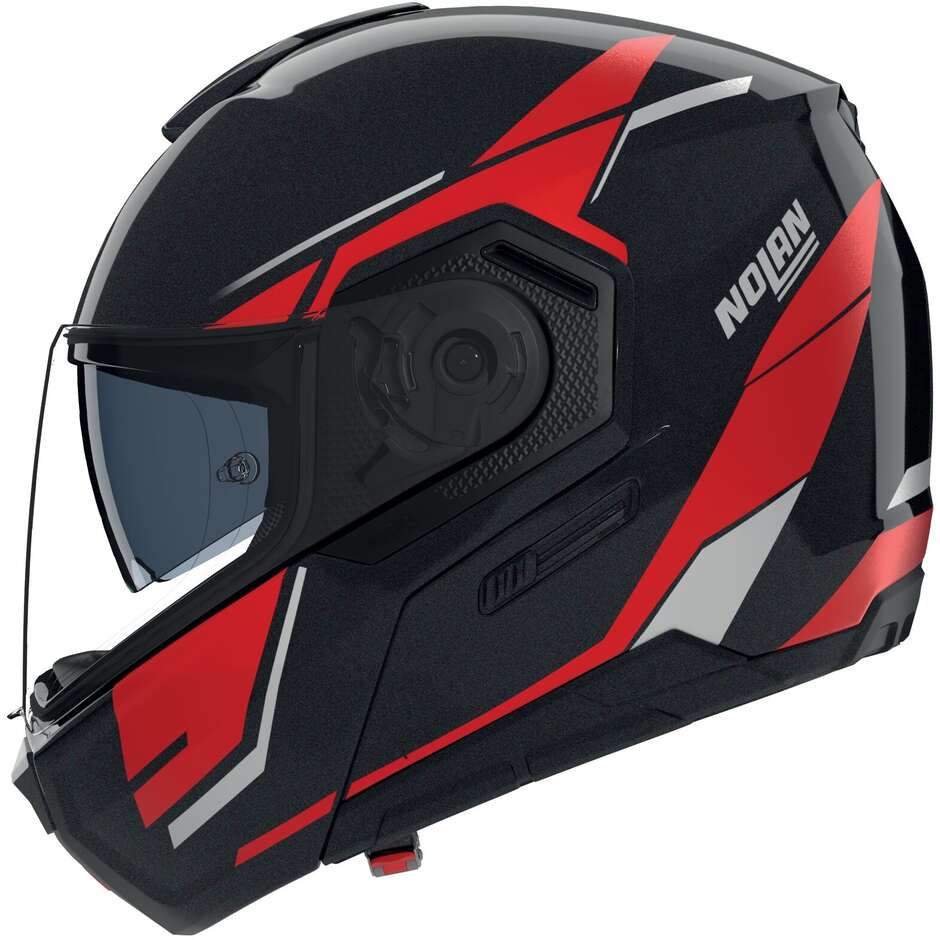 Nolan N90-3 06 SINCRONO 350 Modular Motorcycle Helmet P/J Black Red White Metal