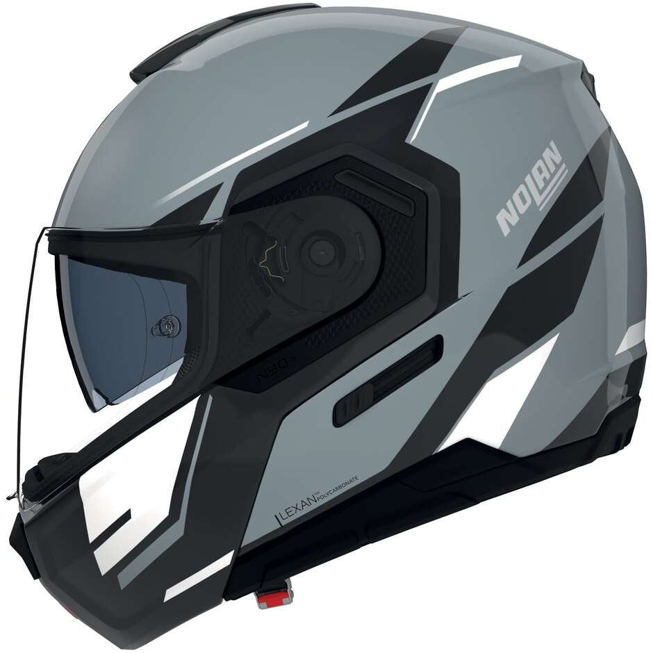 Nolan N90-3 06 SINCRONO 352 Modularer Motorradhelm P/J Grau Schwarz Weiß Glänzend