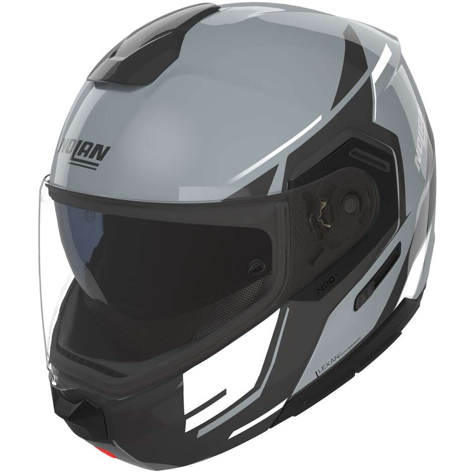 Nolan N90-3 06 SINCRONO 352 Modularer Motorradhelm P/J Grau Schwarz Weiß Glänzend