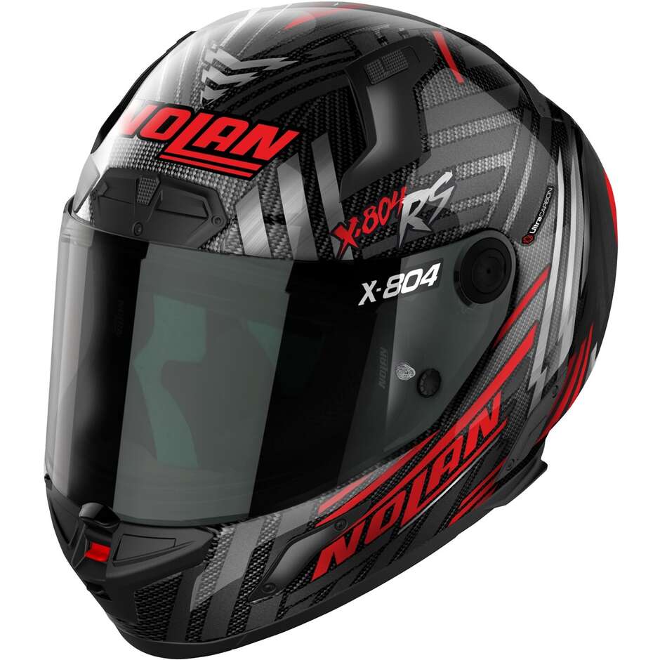 Nolan X-804 RS UC SPECTER 018 Full Face Motorcycle Helmet Red Silver