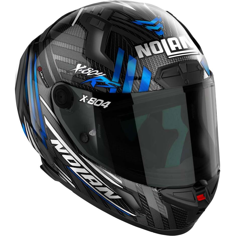 Nolan X-804 RS UCSPECTRE 020 White Blue Integral Motorcycle Helmet
