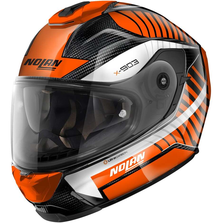 Nolan X-903 UC STARLIGHT 075 Orange White Integral Motorcycle Helmet